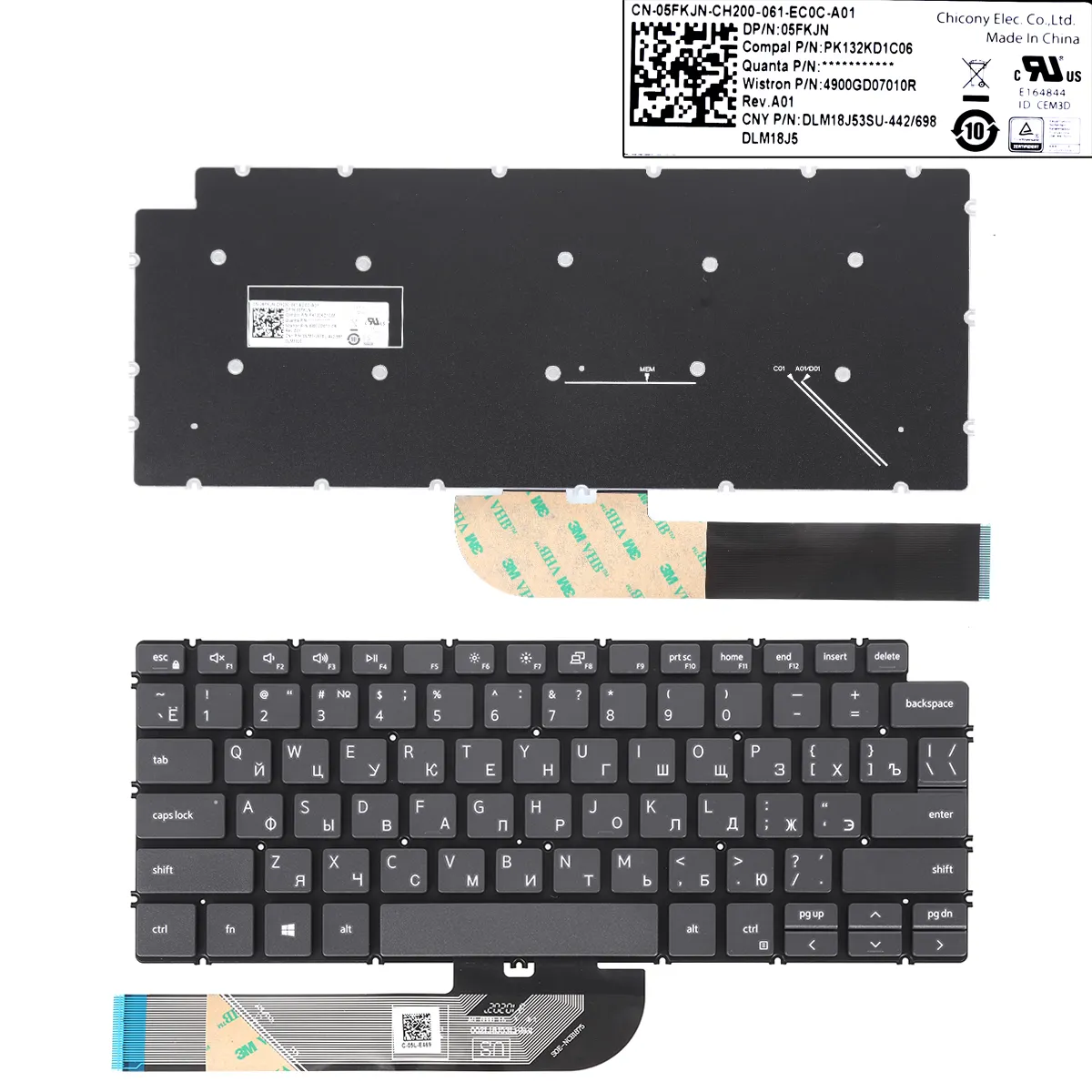 Picture of  DELL 7490 5391 7391 14 5493 5498 7491 3401 3405 GRAY (Without backlit,win8)